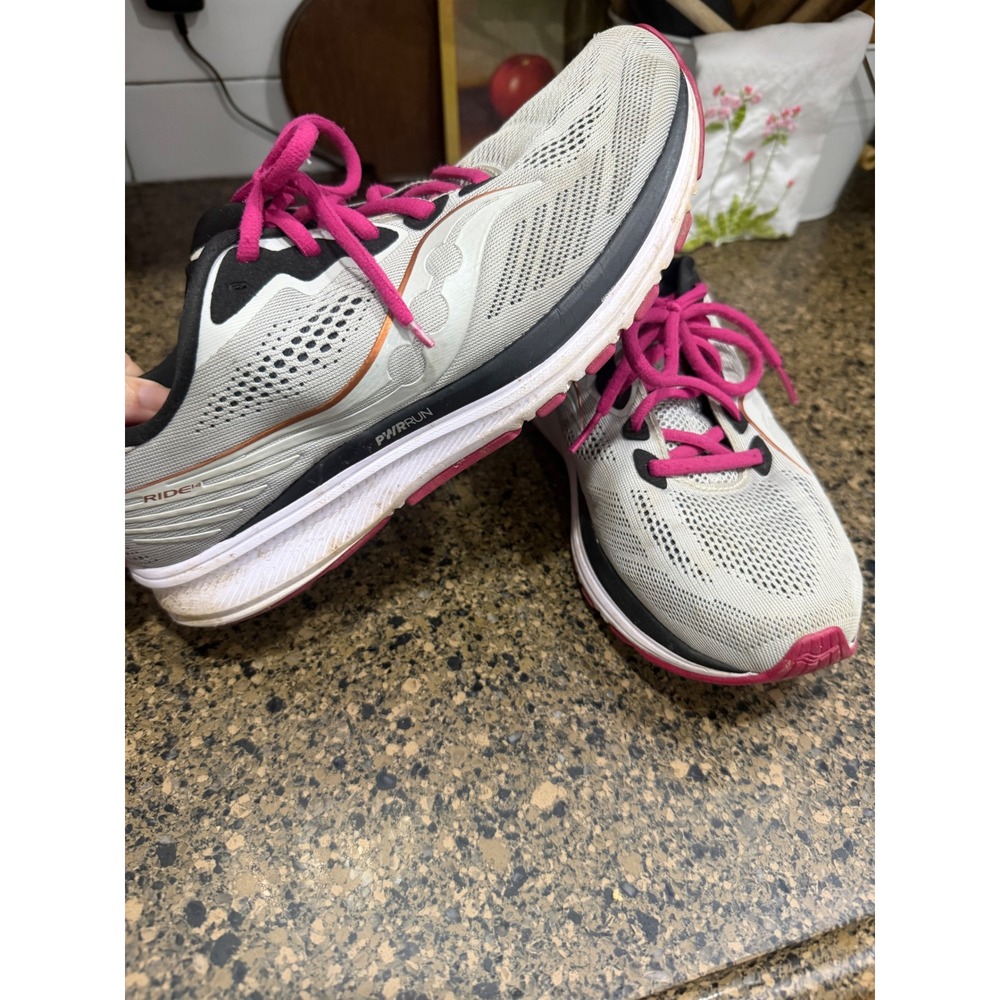 Saucony Ride 14 Womens Running Shoes Grey Pink‎ S10650-55 Size 10